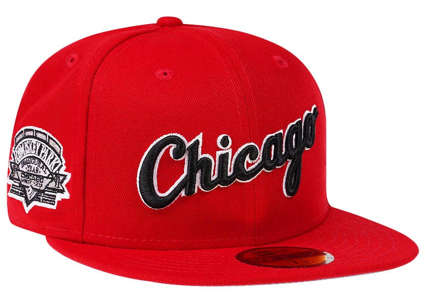 NEW ERA CHICAGO WHITE SOX COMISKEY PARK INAUGURAL YEAR 1991 COLOR FLIP EDITION 59FIFTY FITTED HAT.