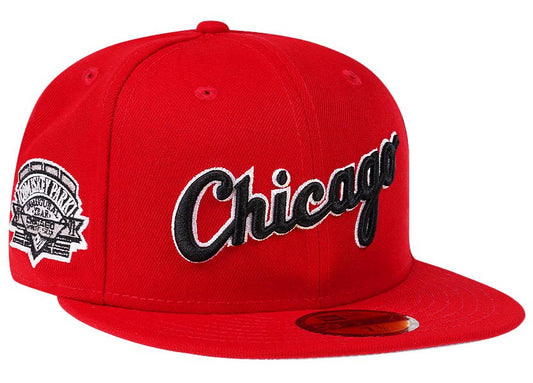 NEW ERA CHICAGO WHITE SOX COMISKEY PARK INAUGURAL YEAR 1991 COLOR FLIP EDITION 59FIFTY FITTED HAT.