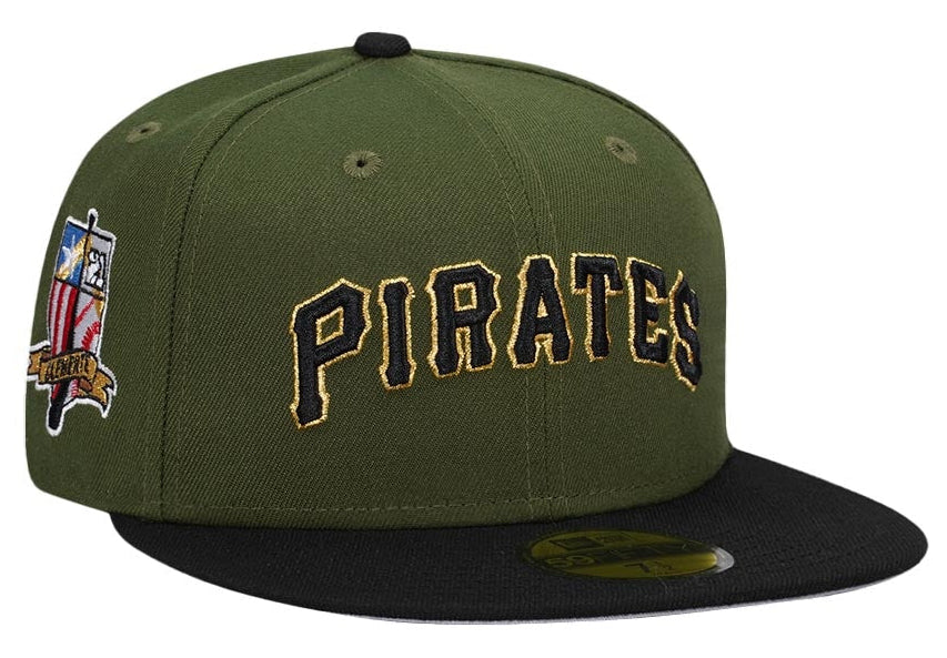 NEW ERA PITTSBURGH PIRATES ROBERTO CLEMENTE RIFLE TWO TONE EDITION 59FIFTY FITTED HAT.