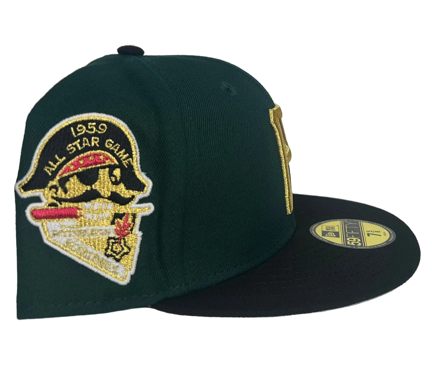 Green 2-Tone Pittsburgh Pirates 1959 All Star Game Side Patch 59fifty New Era Fitted Hat.