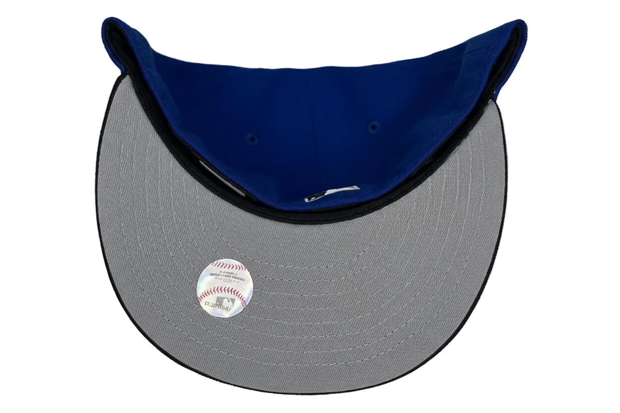 Arizona Diamondbacks Royal Black Hat God 5 Arrival Fitted World1803 1998 Inaugural Season Patch Gray UV 59FIFTY Fitted Hat.