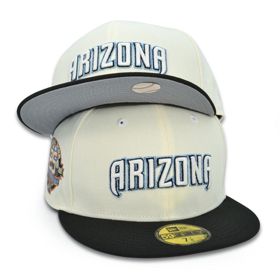 New Era Arizona Diamondback 20th Anniversary Chrome Black Gray 59Fifty  Fitted Hat.