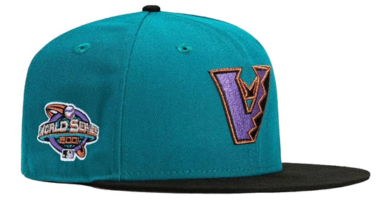 Teal Arizona Diamondbacks 2001 World Series 59fifty New Era Fitted Hat W/ Pink UV.