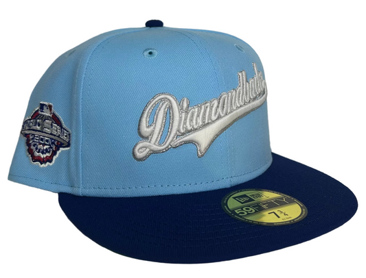 New Era 59FIFTY Arizona Diamondbacks Light blue & Navy blue 2-Tone fitted hat featuring a 2001 World Series side patch. 