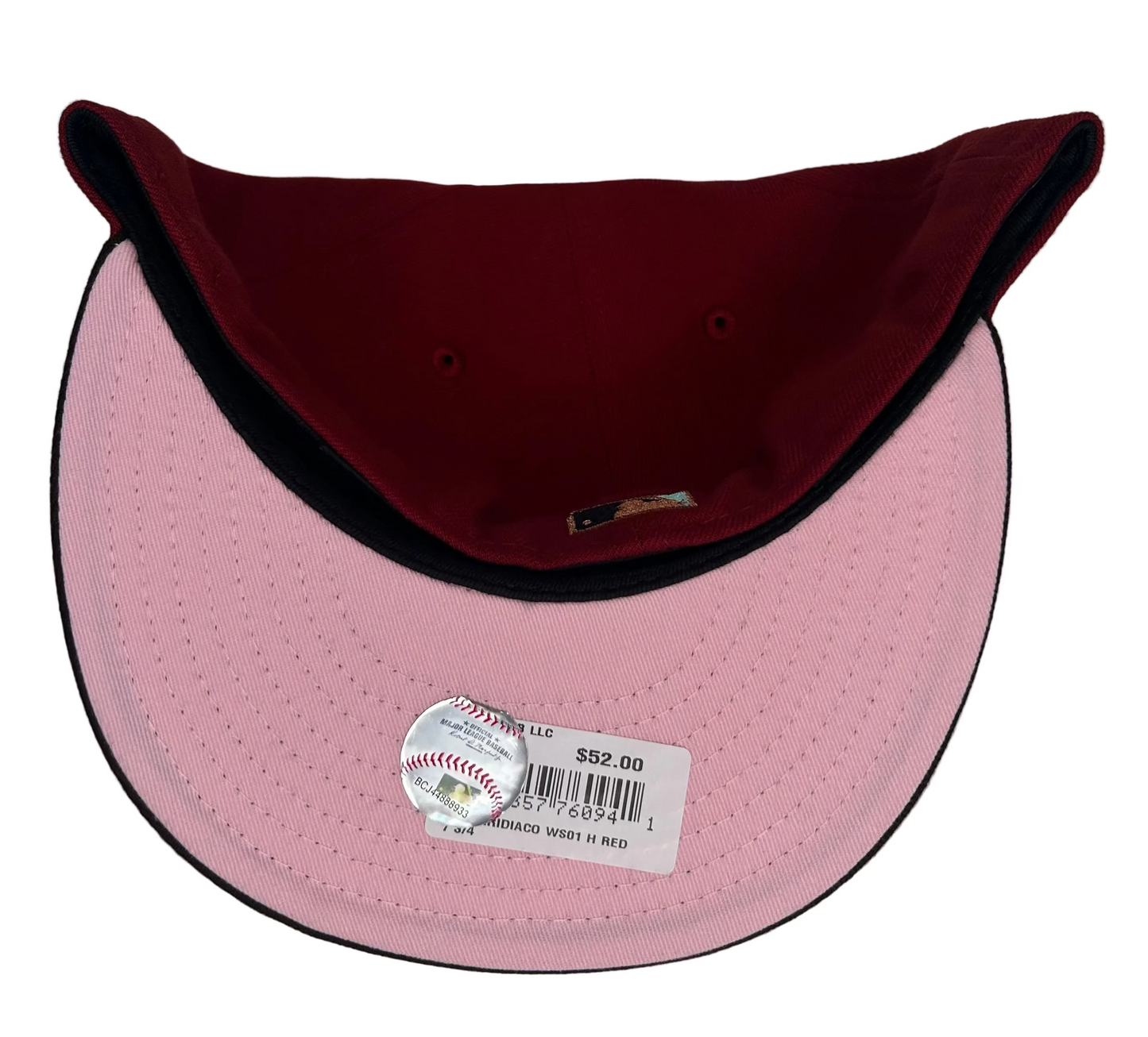 Red Arizona Diamondbacks Brown Visor Pink Bottom 2001 WS  Side Patch New Era 59Fifty Fitted.