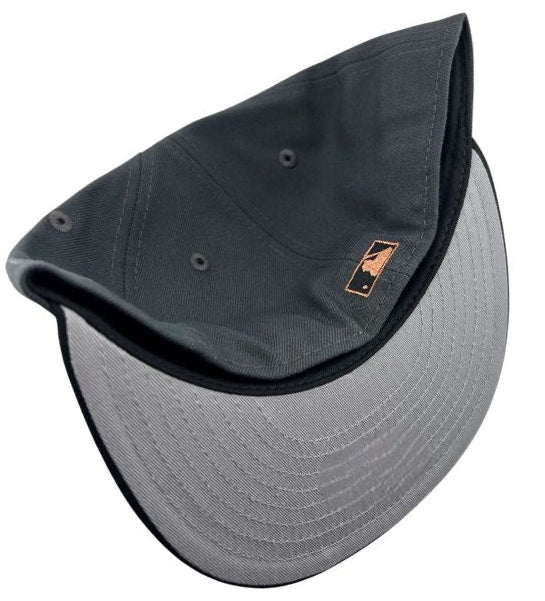 Texas Rangers Graphite and Black Final Season Patch Gray UV New Era 59FIFTY Fitted Hat.