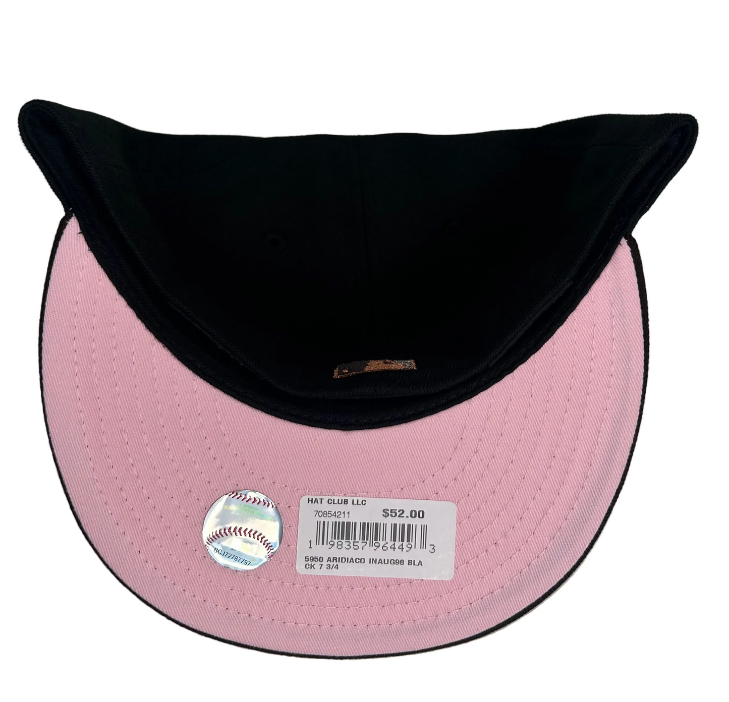 New Era Arizona Diamondbacks 59FIFTY fitted hat featuring a metallic script logo and a 1998 inaugural season side patch. 