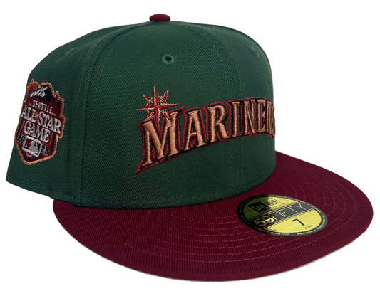 New Era Seattle Mariners ASG 2023 Side Patch Colorflip Script Two Tone Edition 59Fifty Fitted Hat.