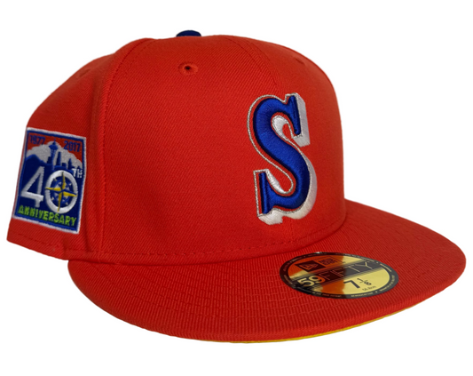 Seattle Mariners 40th Anniversary Soda Collection “Sunkist” New Era 59Fifty fitted Hat.