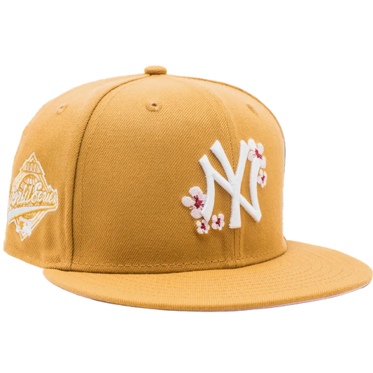 New Era New York Yankees Wheat & Cherry Blossom W/ a Pink UV 59FIFTY Fitted Hat.