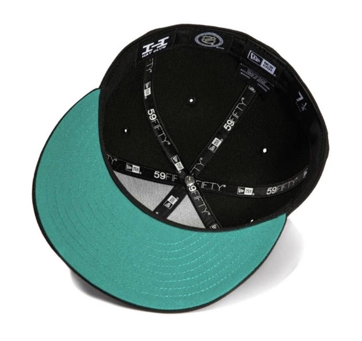 Anaheim Mighty Ducks W/ a teal UV HC Drop New Era 59Fifty fitted hat.