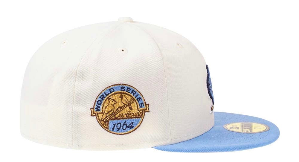 NEW ERA ST. LOUIS CARDINALS WORLD SERIES 1964 CREAM CLASSIC EDITION 59FIFTY FITTED HAT.