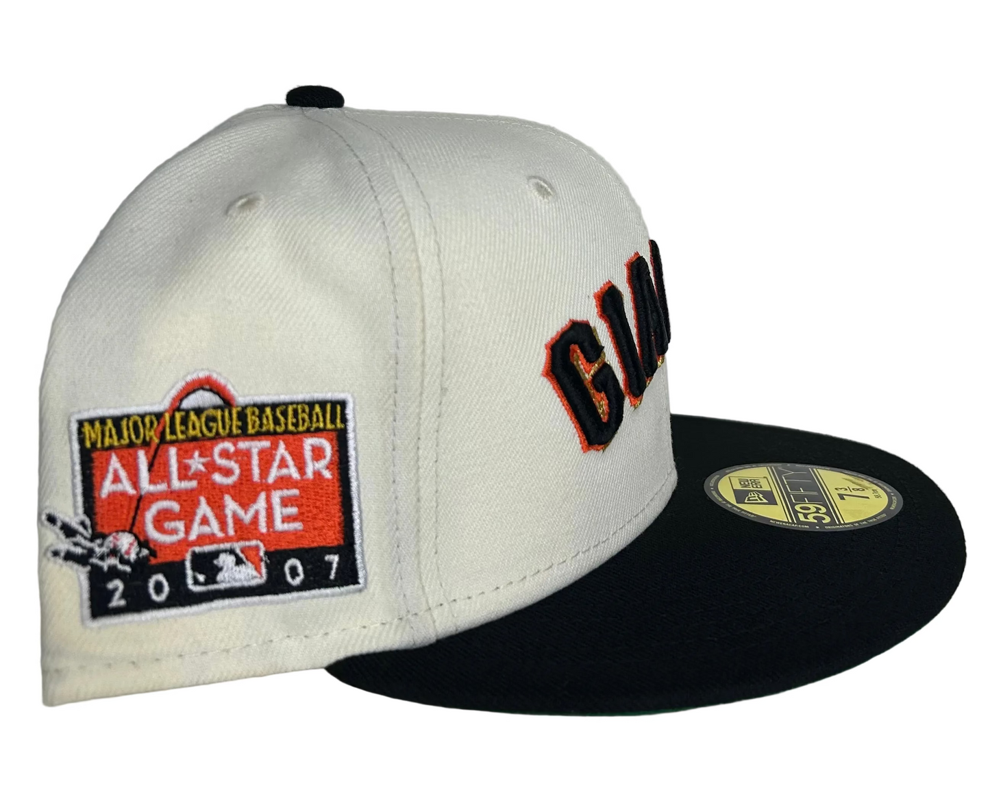 New Era San Francisco Giants All-Star Game 2007 Stone Throwback Two-Tone Edition 59FIFTY fitted Hat.