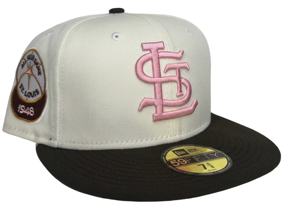 HC RARE NoHo Exclusive Brown Pink St. Louis Cardinals New Era 59Fifty fitted Hat.