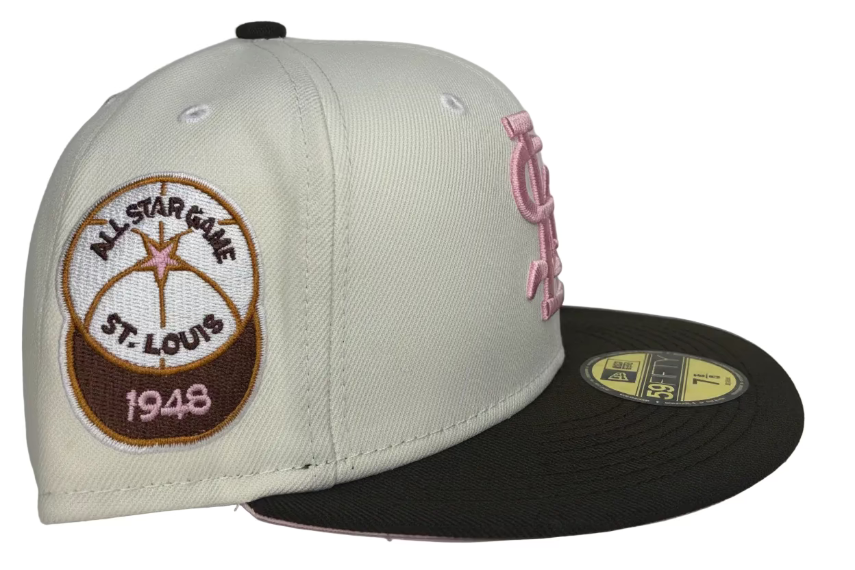 HC RARE NoHo Exclusive Brown Pink St. Louis Cardinals New Era 59Fifty fitted Hat.