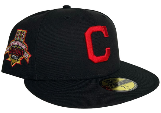 New Era 59Fifty fitted hat featuring the "Block C" logo associated with the Cleveland Guardians (formerly the Cleveland Indians). 