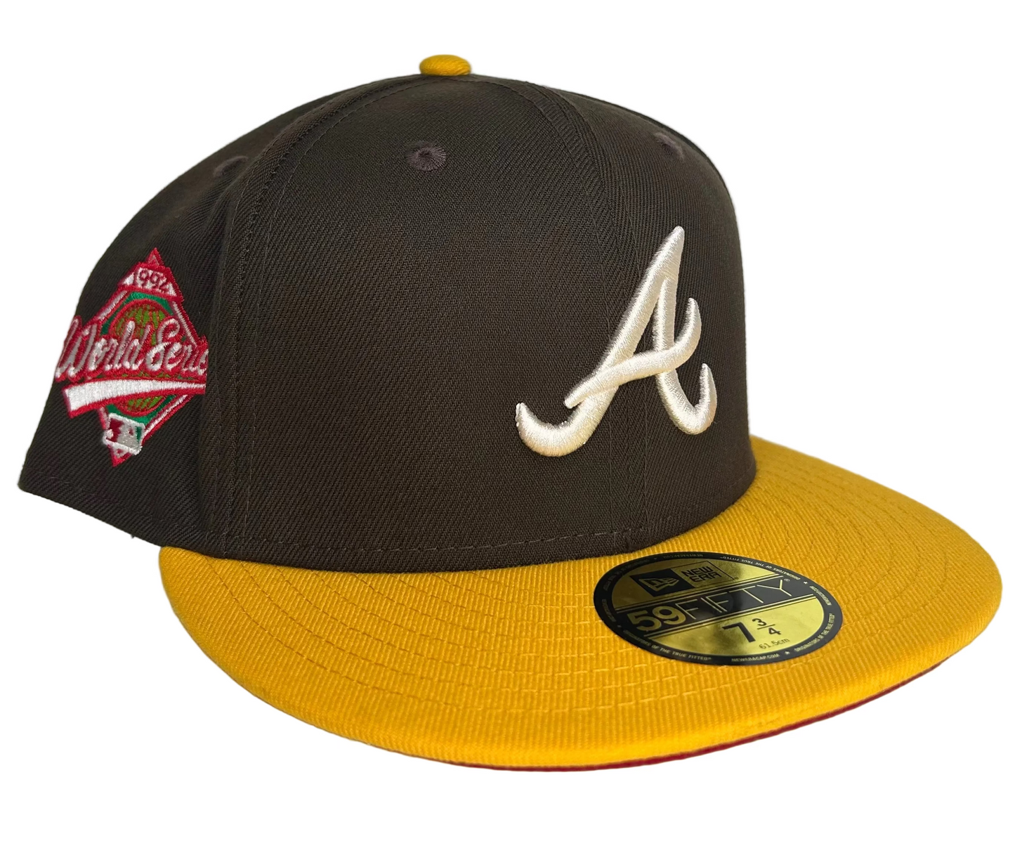 HC exclusive collaboration with New Era 59Fifty fitted Hat, part of the Atlanta Braves "Manolo" or "Landmarks" collection. The colorway is specifically inspired by Chick-fil-A.