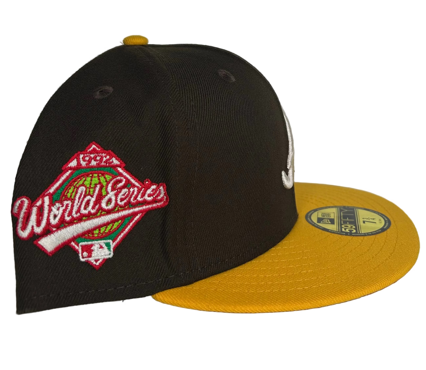 HC exclusive collaboration with New Era 59Fifty fitted Hat, part of the Atlanta Braves "Manolo" or "Landmarks" collection. The colorway is specifically inspired by Chick-fil-A.