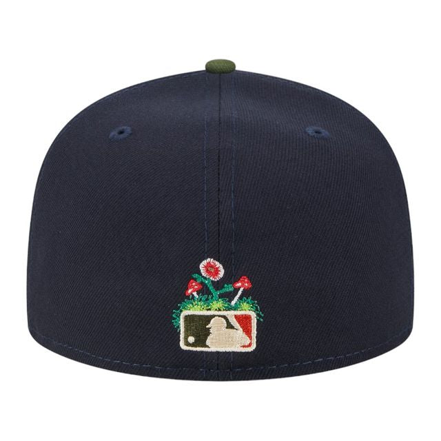New York Yankees Navy Green Two Tone Sprouted Collection Gray UV New Era 59FIFTY Fitted Hat.