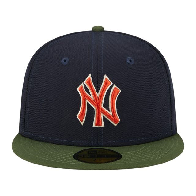New York Yankees Navy Green Two Tone Sprouted Collection Gray UV New Era 59FIFTY Fitted Hat.