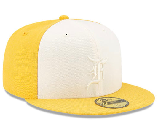 Men's New Era x Fear of God Cream/Gold Essentials Trucker 59FIFTY Fitted Hat