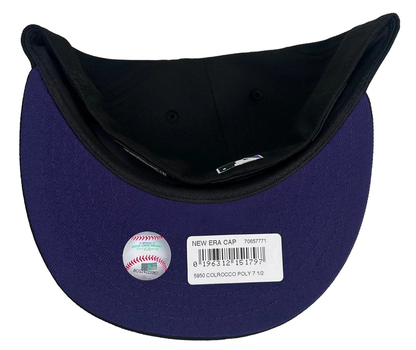 New Era Colorado Rockies 59FIFTY fitted hat featuring a 25th-anniversary patch. 