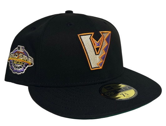 New Era Arizona Diamondbacks 59FIFTY fitted hat features the team's throwback "V" logo on the front and a 2001 World Series patch on the side. 