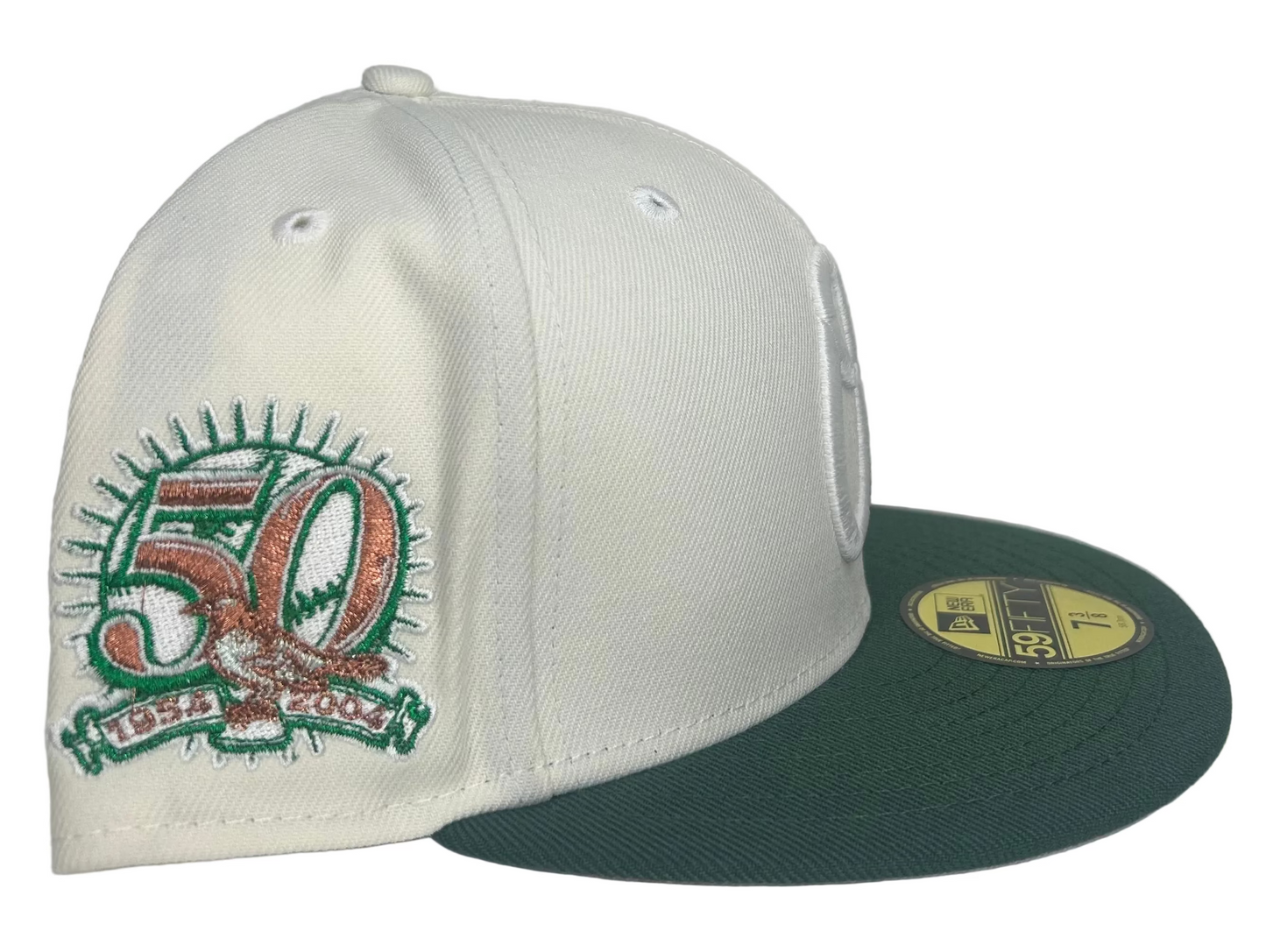 Baltimore Orioles Cream and Green " 2-Tone Creator Gang Pack" 50th Anniversary Patch Gray UV New Era 59Fifty Fitted Hat