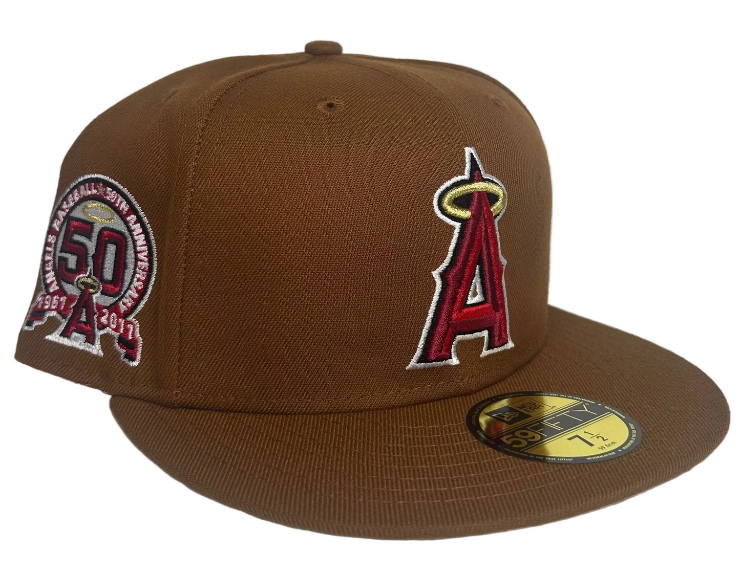 New Era Los Angeles Angels Color Pack 59FIFTY Fitted Hat in brown. 