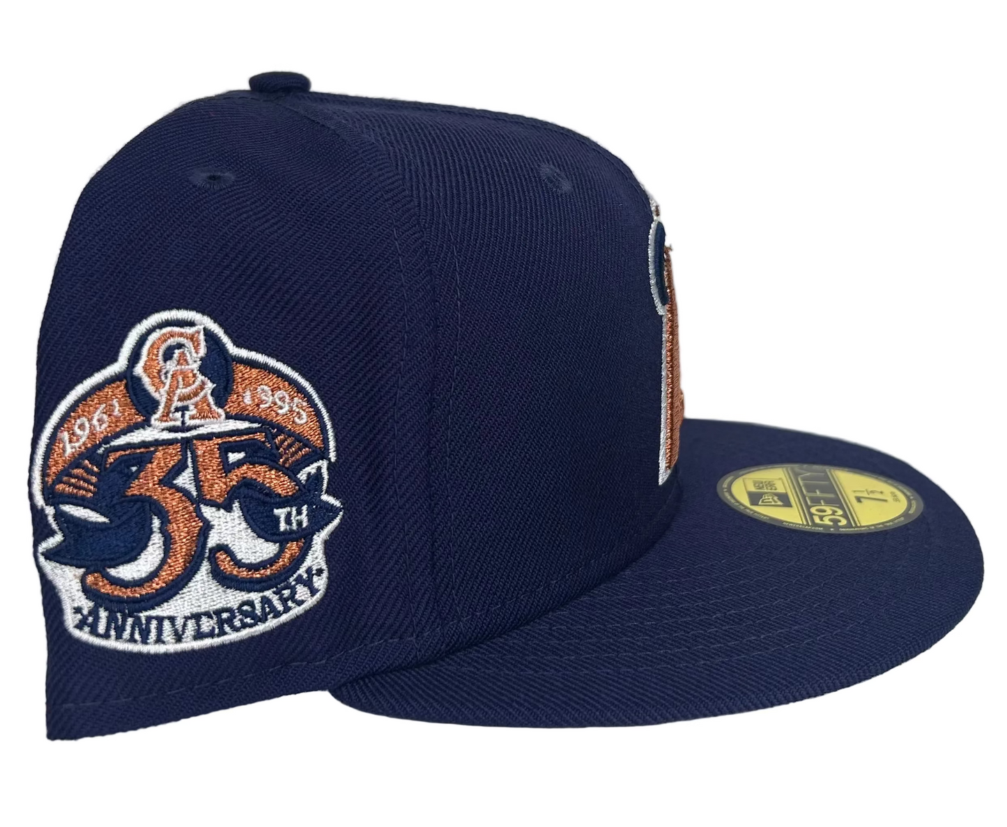 New Era California Angels 59FIFTY fitted hat, specifically the "Navy Nitro" version featuring a 1989 All-Star Game side patch.