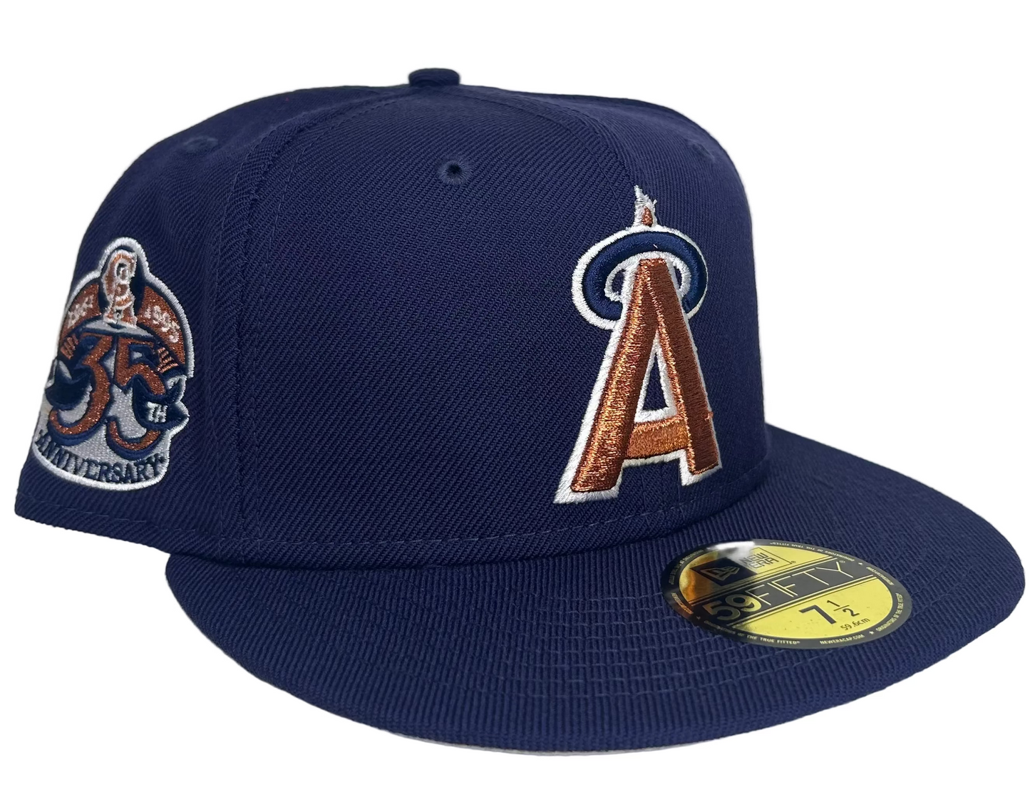 New Era California Angels 59FIFTY fitted hat, specifically the "Navy Nitro" version featuring a 1989 All-Star Game side patch.