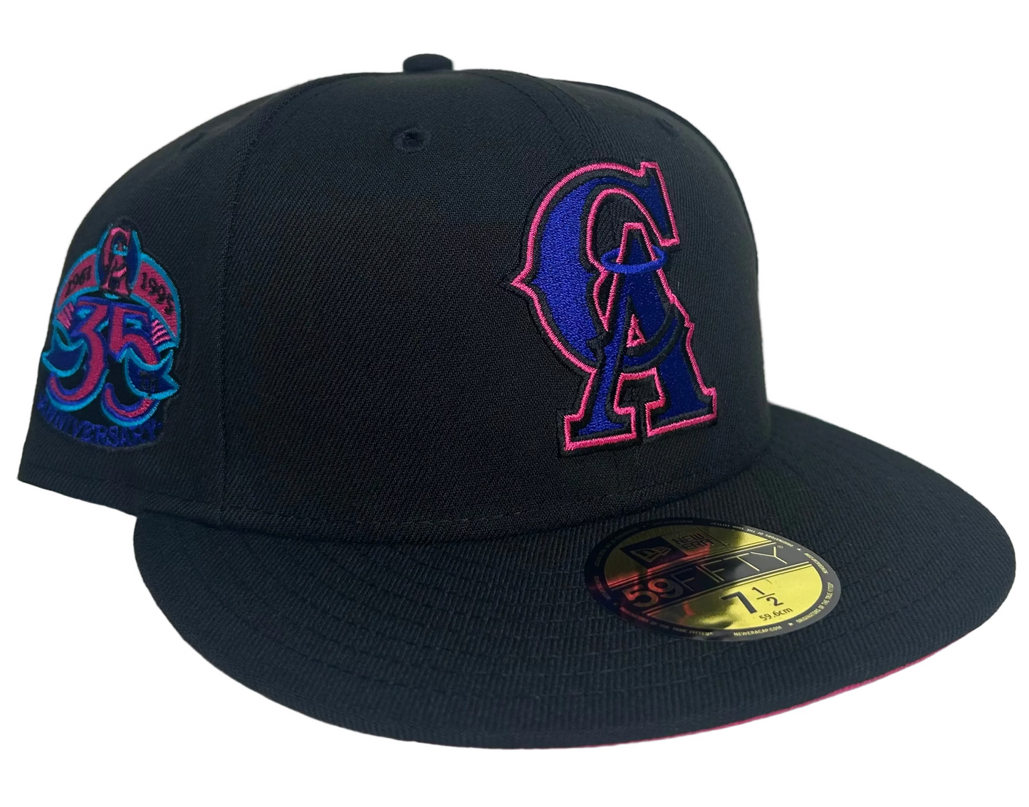 New Era Los Angeles Angels Cyberpunks 35th Anniversary Patch HC Exclusive 59Fifty Fitted Hat.
