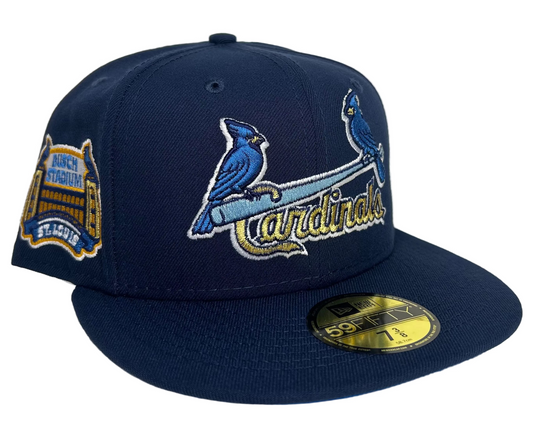 Exclusive New Era 59Fifty “Beer Pack” St. Louis Cardinals W/ a Busch Stadium Side Patch Fitted Hat.