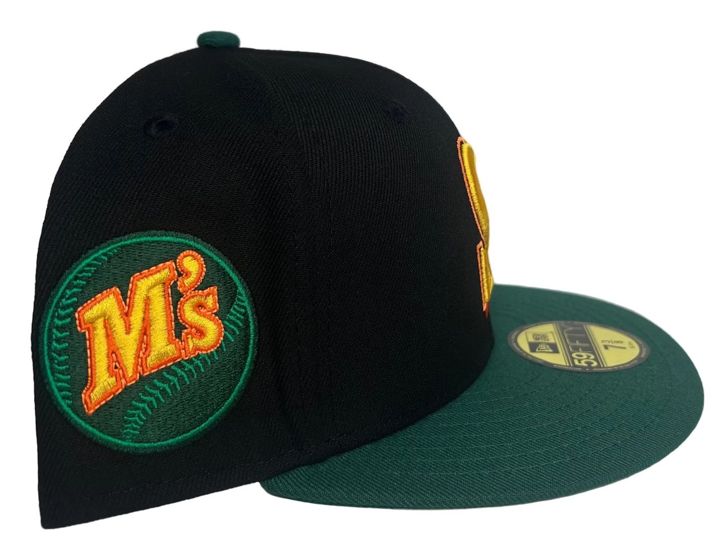 New Era Seattle Mariners 59FIFTY fitted cap, often featured in black and green colorways as an exclusive.