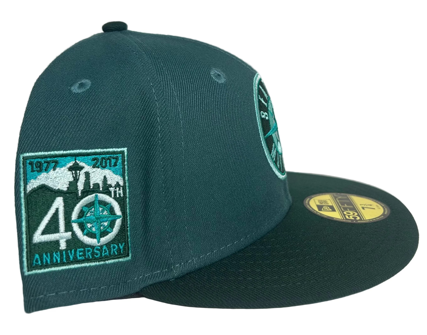 New Era Seattle Mariners 40th Anniversary Patch Logo HC Exclusive 59Fifty Fitted Hat.