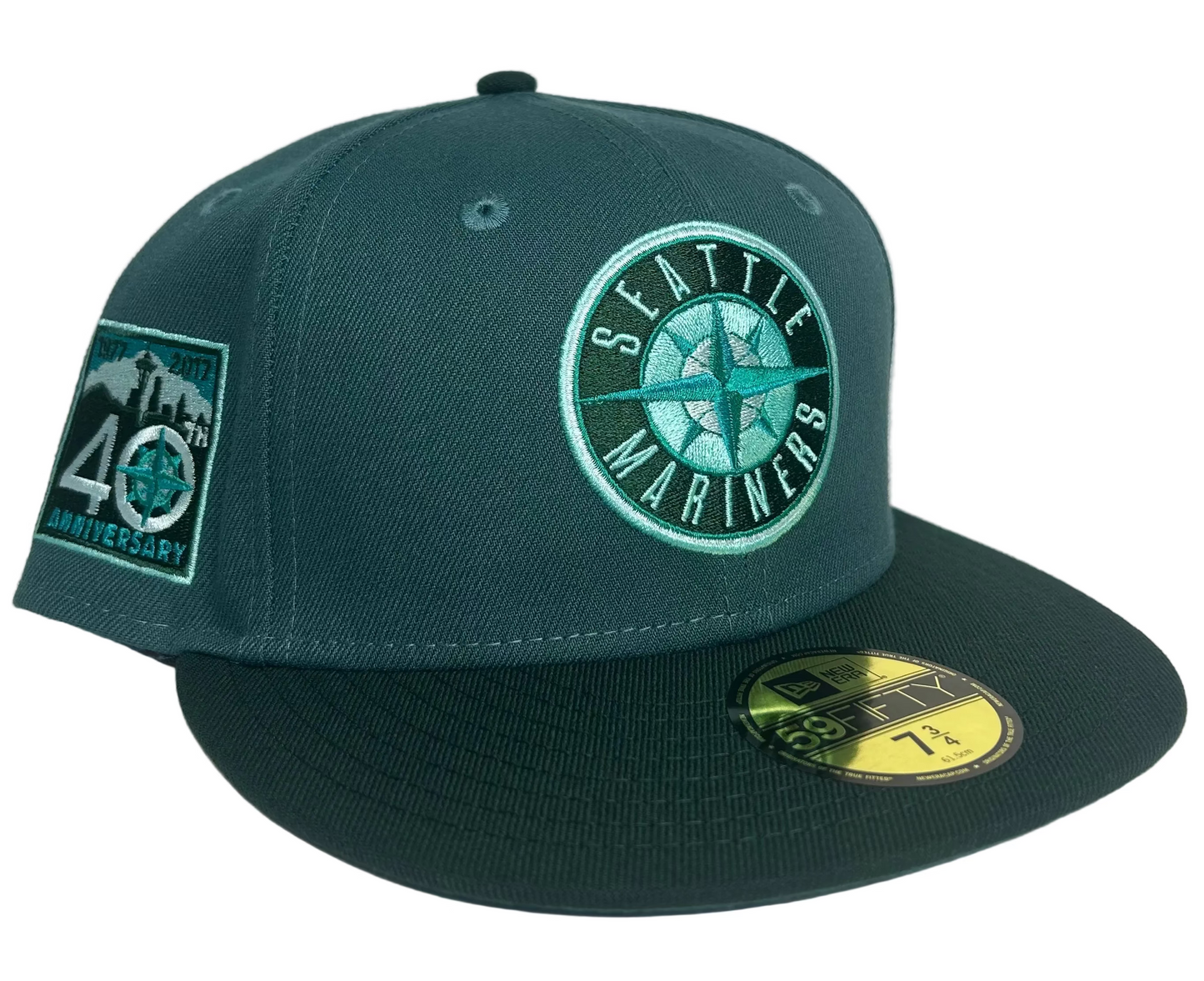 New Era Seattle Mariners 40th Anniversary Patch Logo HC Exclusive 59Fifty Fitted Hat.