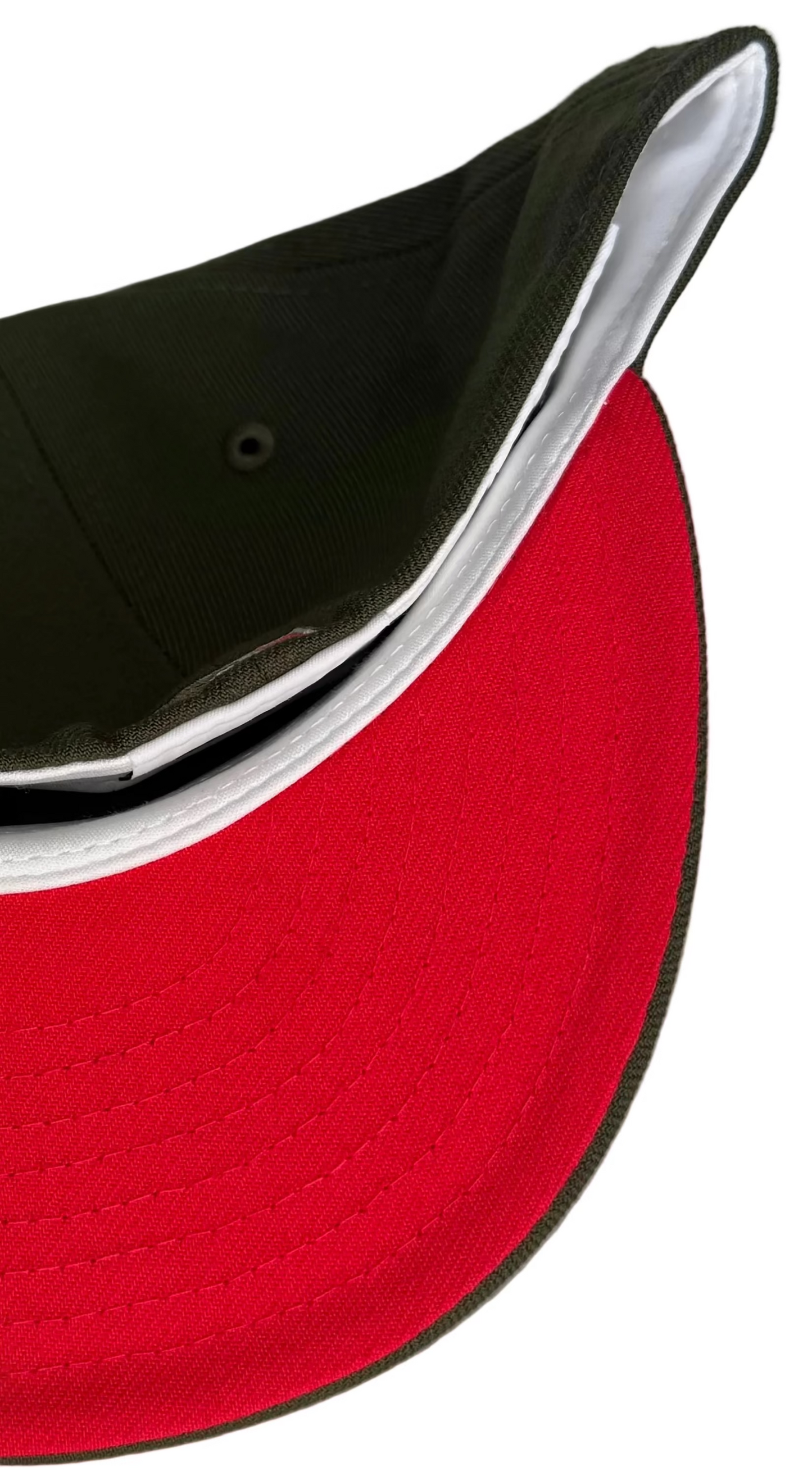 New Era Chicago Cubs All Star Game 1990 Lava Olive Edition 59Fifty Fitted Cap in olive green with a red undervisor.