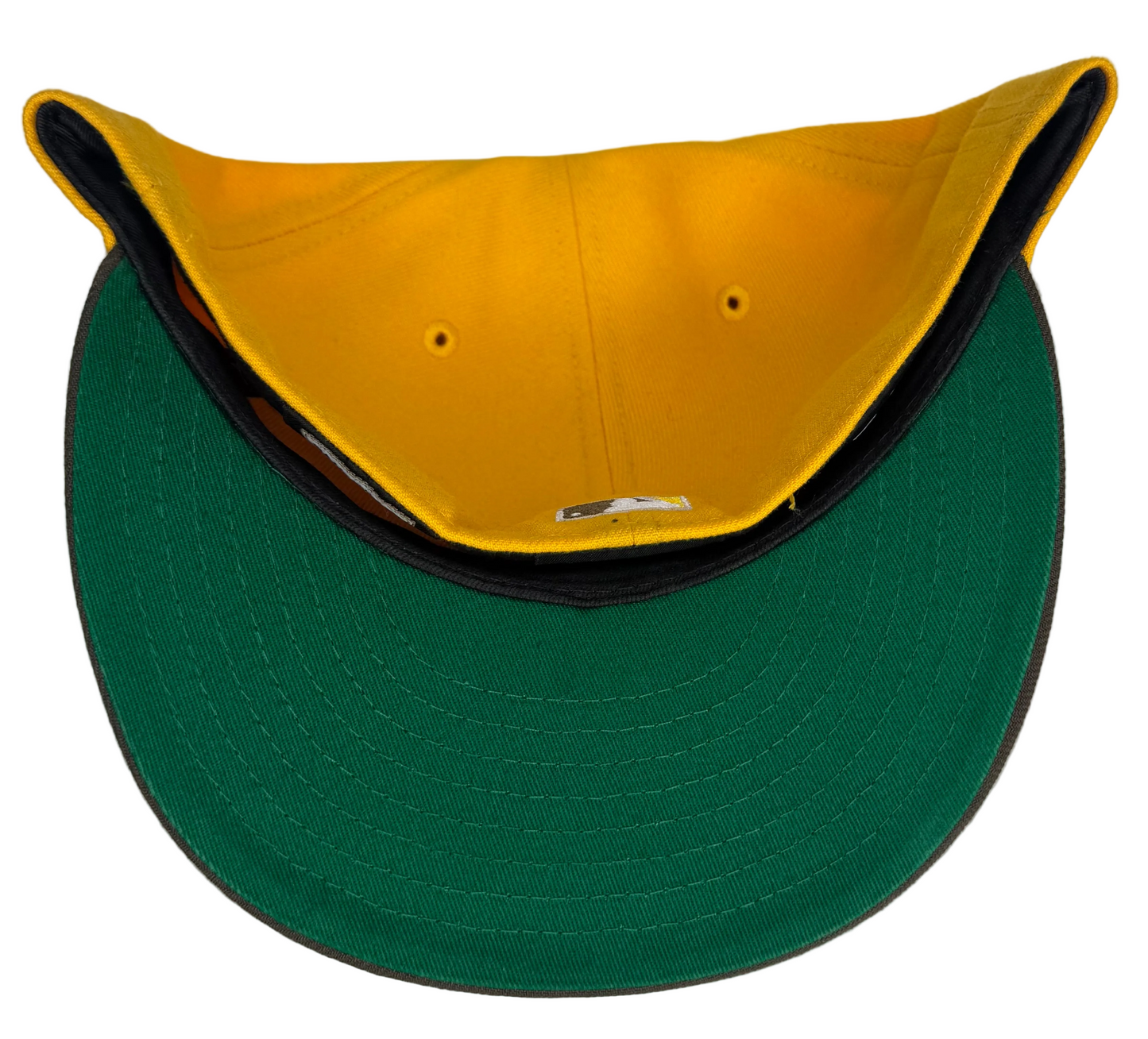 New Era San Diego Padres 59FIFTY fitted hat featuring a yellow crown, brown visor, and a 40th anniversary side patch.