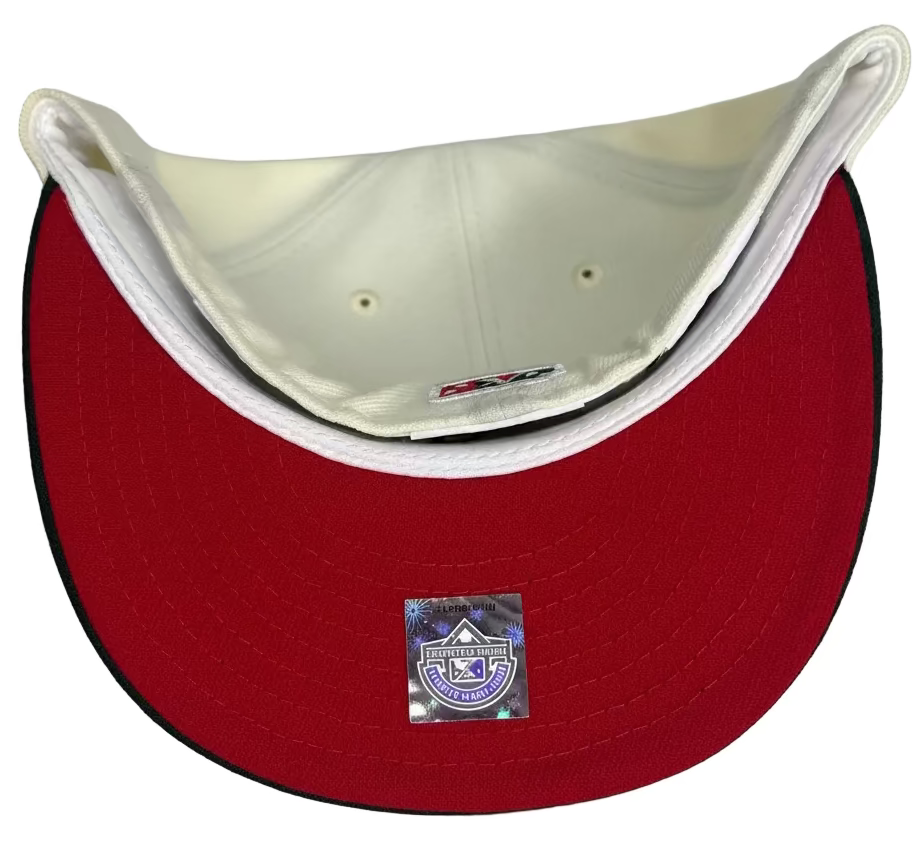 New Era Fresno Grizzlies 59FIFTY fitted hat with a cream crown and a dark green visor.