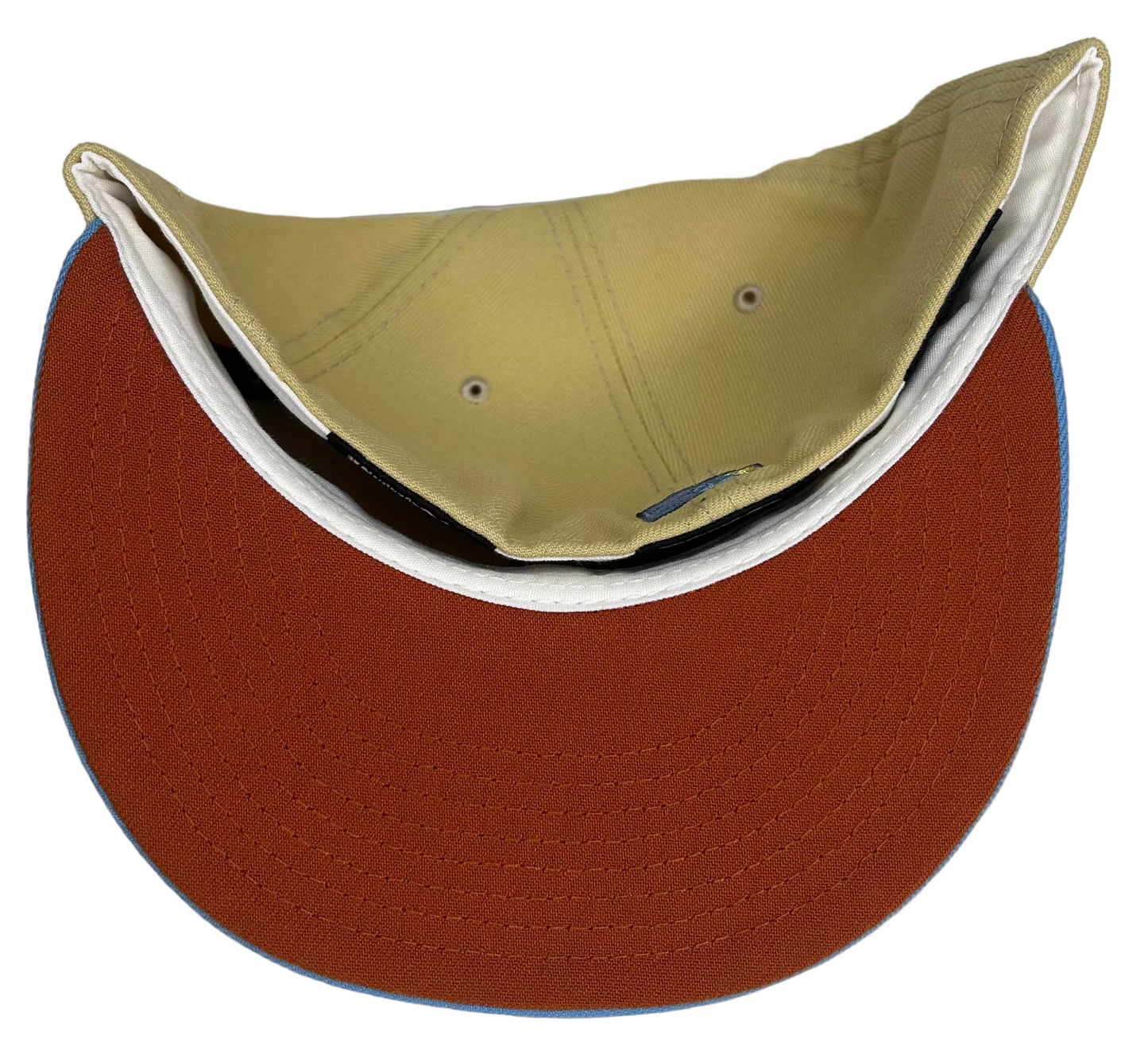 New Era Philadelphia Phillies 1996 All Star Game 59FIFTY Fitted Hat featuring a tan crown and a light blue visor. 