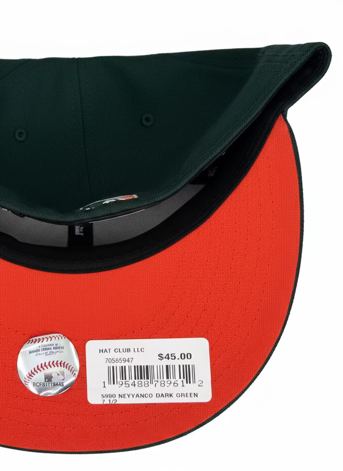 New Era 59Fifty New York Yankees fitted hat in dark green featuring a 1998 World Series side patch.