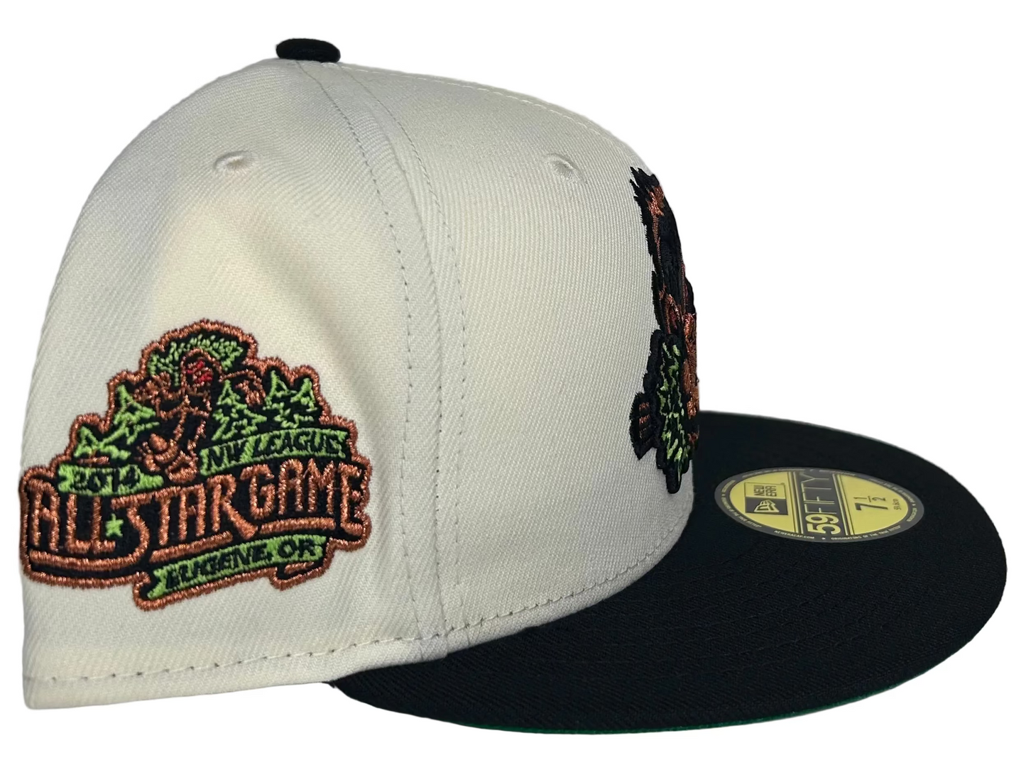 Eugene Emeralds "Thanksgiving Pack" 2014 NW All-Star Game Patch Green UV New Era 59Fifty Fitted Hat.