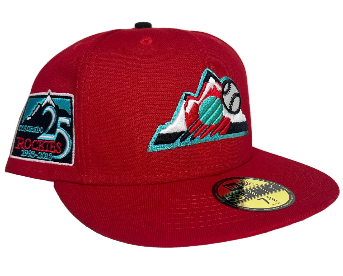 COLORADO ROCKIES 25TH ANNIVERSARY NEW ERA 59FIFTY FITTED HAT (RED GLOW IN THE DARK MINT UNDER BRIM)
