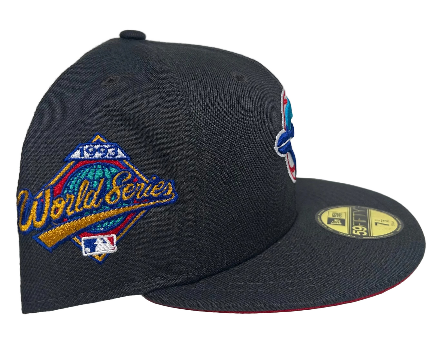 New Era Toronto Blue Jays World Series 1993 Black and Red Edition 59Fifty Fitted Hats.