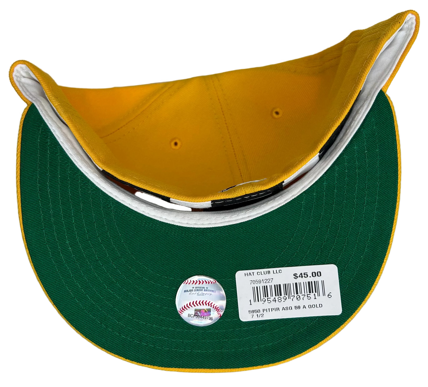 New Era Pittsburgh Pirates 59FIFTY fitted hat in gold with a 1959 All-Star Game side patch.