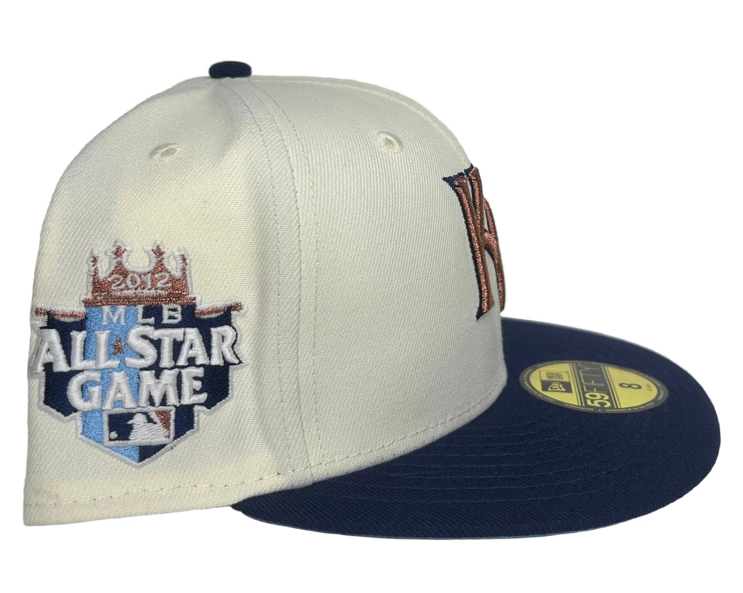 New Era Kansas City Royals 2012 All-Star Game 59FIFTY fitted hat with a navy and copper colorway.