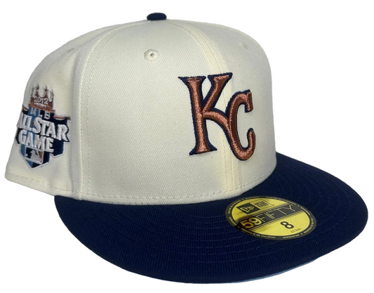 New Era Kansas City Royals 2012 All-Star Game 59FIFTY fitted hat with a navy and copper colorway.
