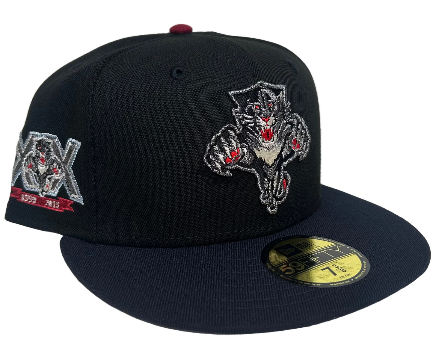 New Era Florida Panthers 20th Anniversary Metallic Prime Edition 59Fifty fitted hat in black.