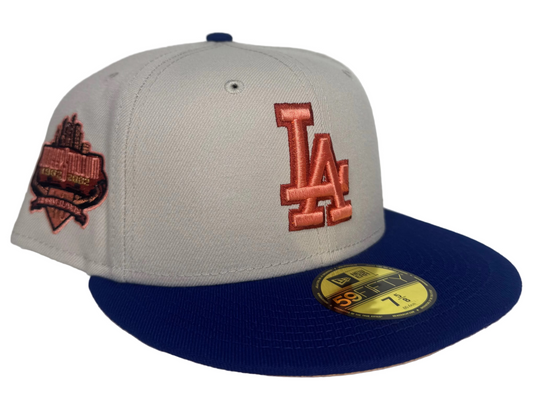 New Era Los Angeles Dodgers Dodgers Stadium 40th Anniversary Copper Peach Two Tone Edition 59FIFTY fitted cap.