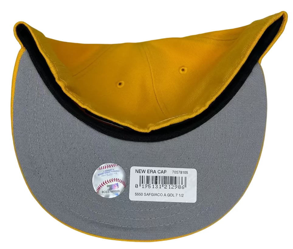 San Francisco Giants New Era 59FIFTY fitted hat in a bright yellow colorway.